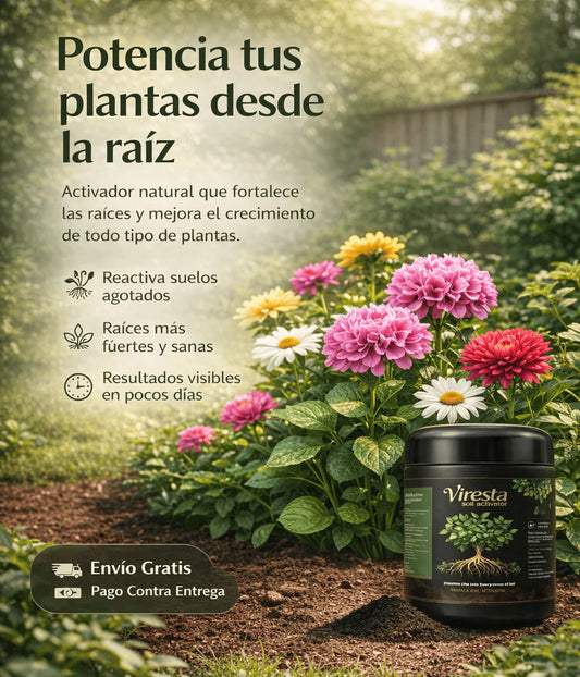 VIRESTA PODER DE RAÍZ™ Activador natural de suelo para plantas más fuertes y sanas (Ordena hoy y ahorra de un 22% a un 41% en tu compra)