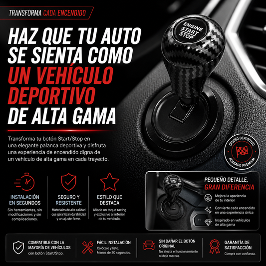 Palanca de Arranque para Vehículos con Botón Start/Stop: Convierte Cada Encendido en una Experiencia Deportiva y Elegante