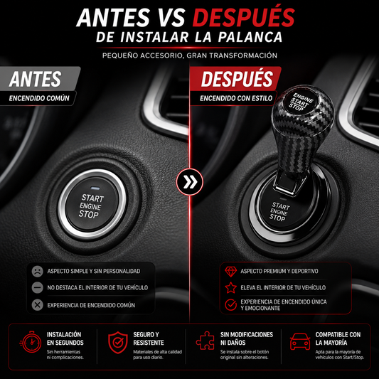 Palanca de Arranque para Vehículos con Botón Start/Stop: Convierte Cada Encendido en una Experiencia Deportiva y Elegante