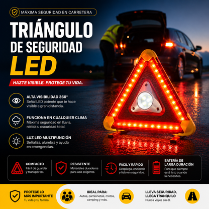 🚨 Triángulo de Seguridad LED de Alta Visibilidad