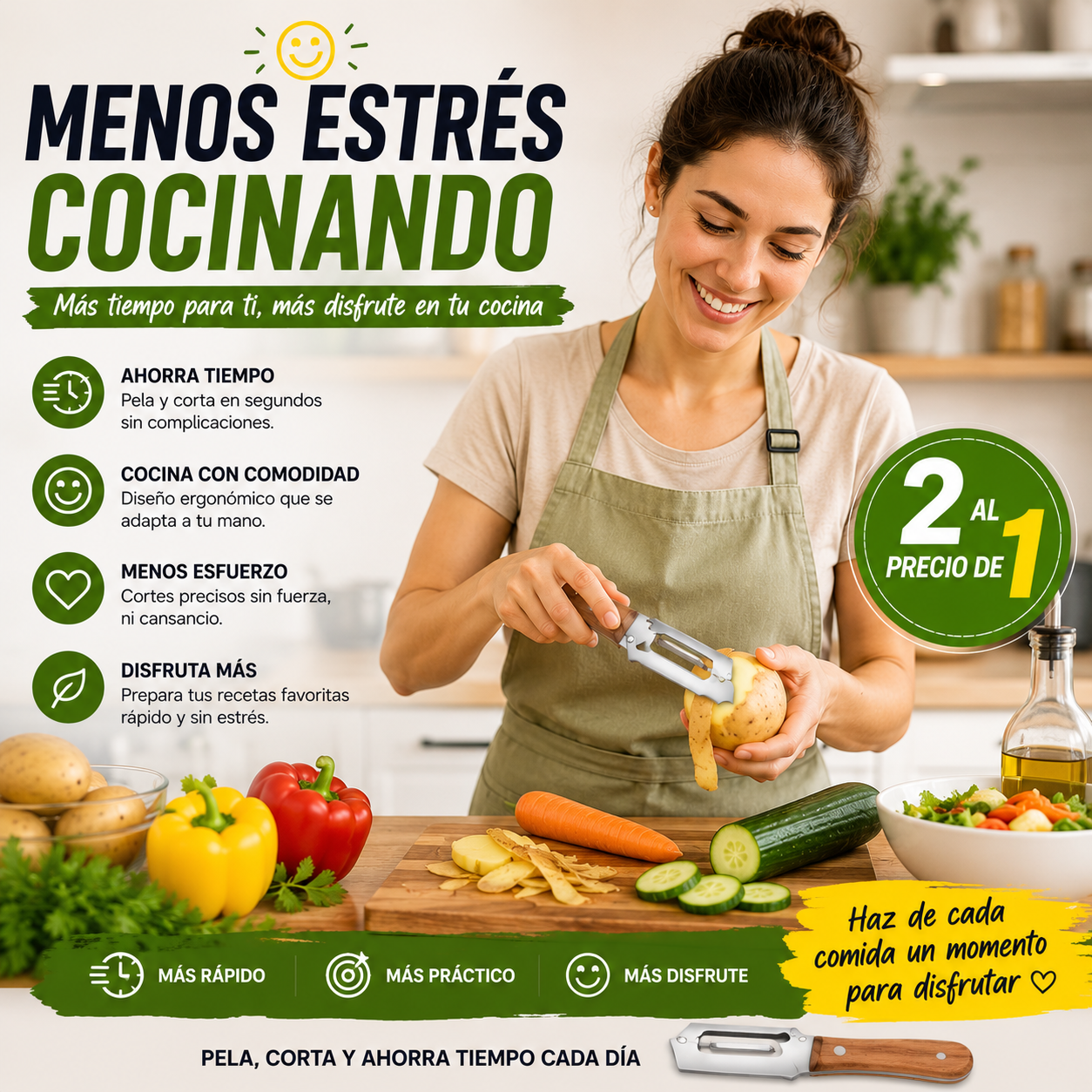 Cuchillo Pelador Multifuncional – Oferta 2x1 para Cortar, Pelar y Ahorrar Tiempo en tu Cocina