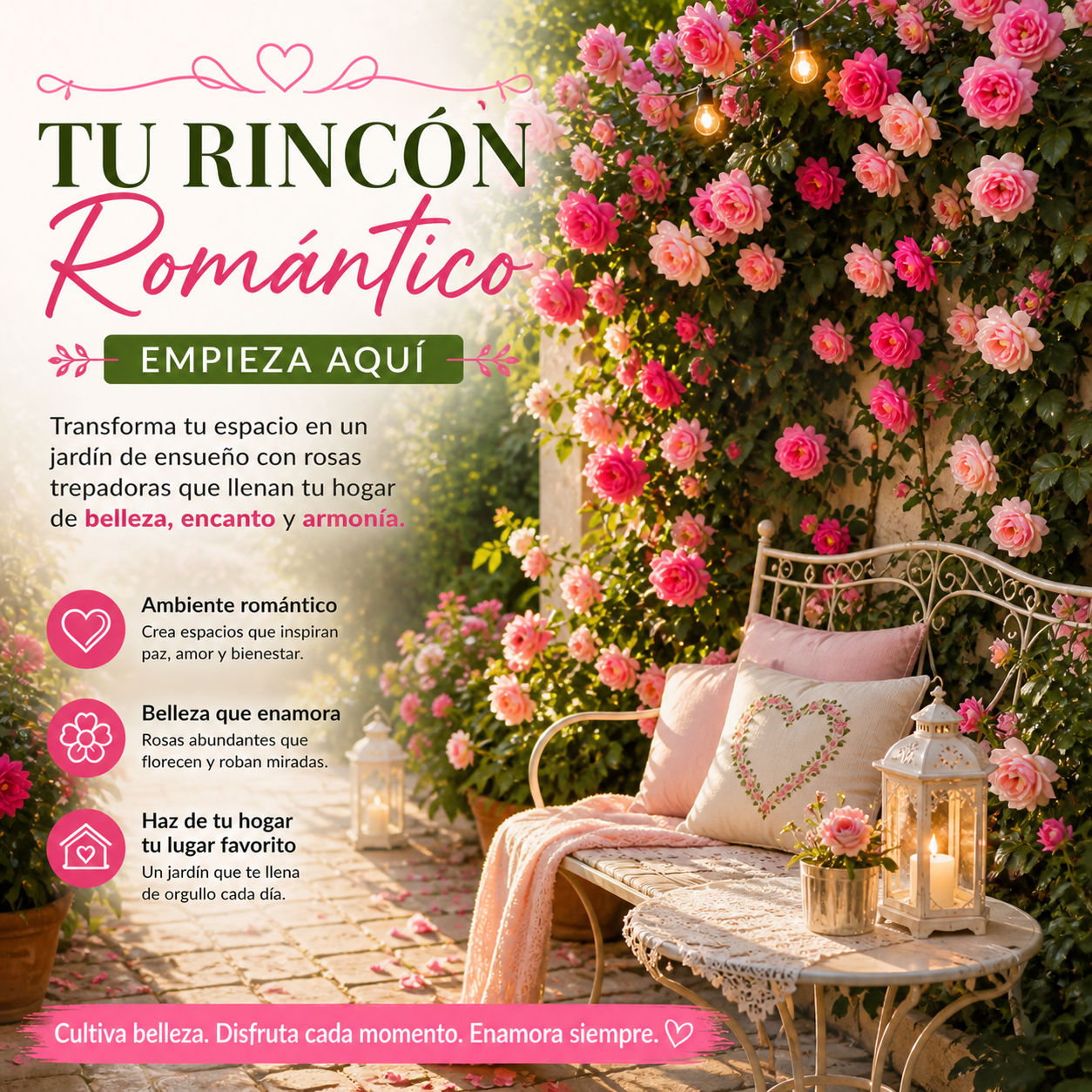 Semillas de Rosa Trepadora🌹 – Convierte cualquier espacio en un jardín lleno de flores espectaculares.