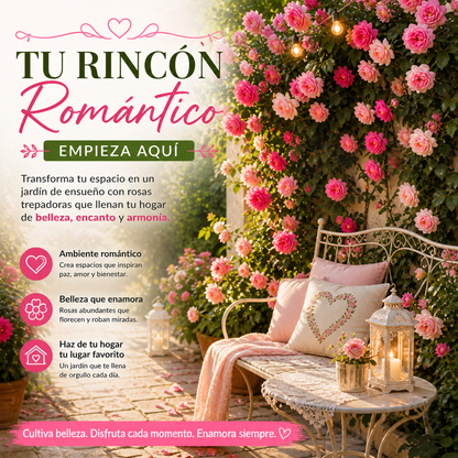 Semillas de Rosa Trepadora🌹 – Convierte cualquier espacio en un jardín lleno de flores espectaculares.