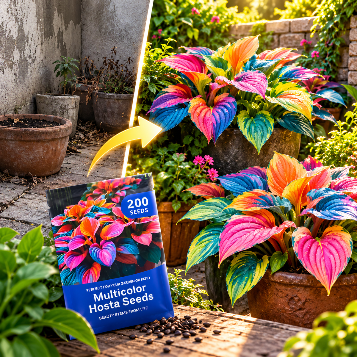 🌈 Semillas de Hostas Raras Arcoíris – Transforma tu Jardín con Colores Extraordinarios